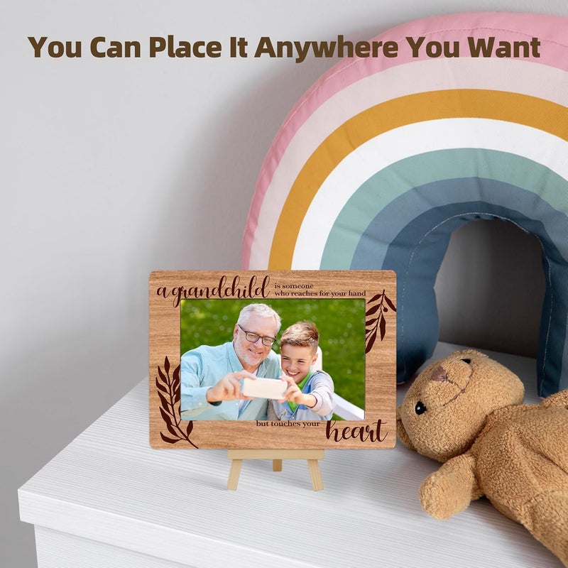 OXRUN Grandparents Picture Frame, Grandchild Wooden Photo Frame with Easel, Display Photo Insert, 4x6 Picture Frame for Tabletop Display - A05 - Image 4